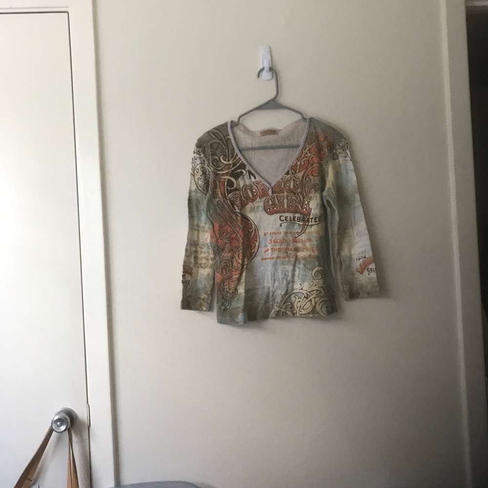 Patterned 3/4 length tee - Picture 6 of 8